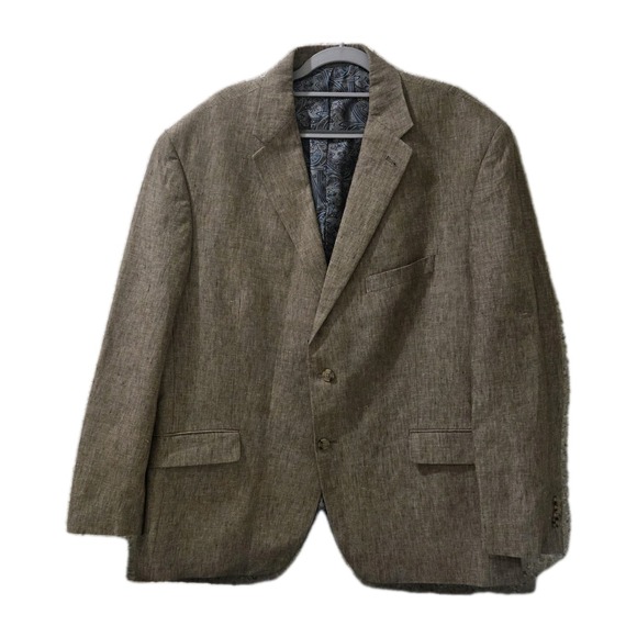 Joseph Abboud Other - Joseph‎ Abboud Joe 44R Custom Linen Blazer Tan Sport Coat Double Vent 48 Chest